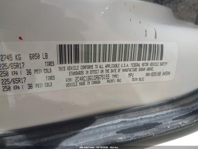 Продажа на аукционе авто 2013 Chrysler Town & Country Touring, vin: 2C4RC1BG1DR675155, номер лота: 44571443