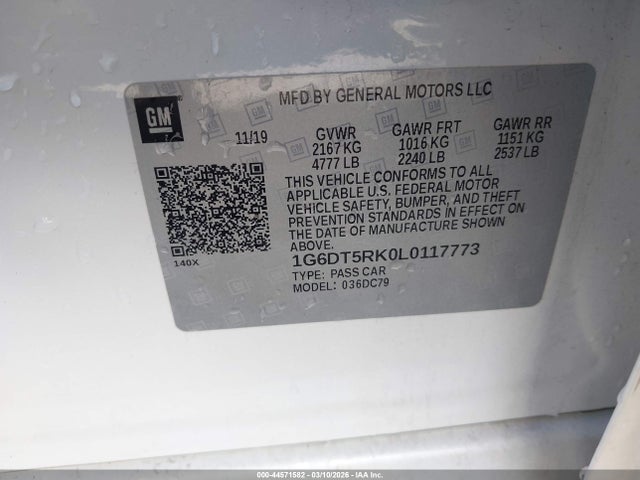 Продаж на аукціоні авто 2020 Cadillac Ct5 Premium Luxury, vin: 1G6DT5RK0L0117773, номер лоту: 44571582
