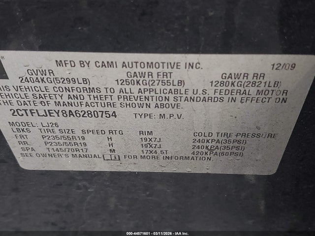 2010 Gmc Terrain Slt-2 მანქანა იყიდება აუქციონზე, vin: 2CTFLJEY8A6280754, აუქციონის ნომერი: 44571601
