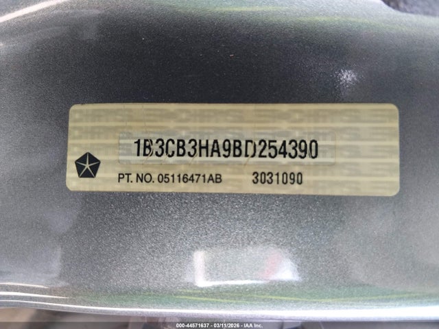 Aukcja sprzedaży 2011 Dodge Caliber Mainstreet, vin: 1B3CB3HA9BD254390, numer aukcji: 44571637