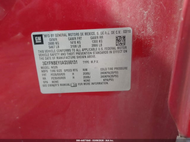 2010 CADILLAC SRX 3GYFNBEY0AS590131 Photo 8