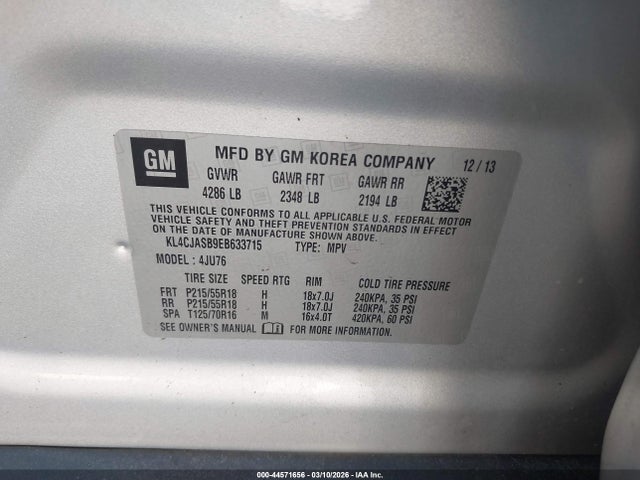 Продаж на аукціоні авто 2014 Buick Encore, vin: KL4CJASB9EB633715, номер лоту: 44571656