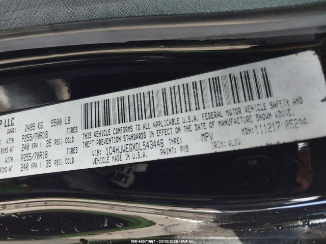 Продаж на аукціоні авто 2013 Jeep Wrangler Unlimited Sahara, vin: 1C4HJWEGXDL543448, номер лоту: 44571667