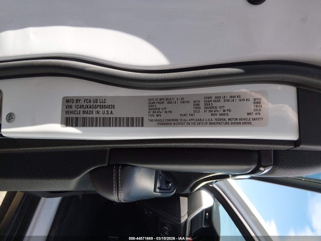1C4RJKAG6P8884839 Jeep Grand Cherokee L Altitude 4x4