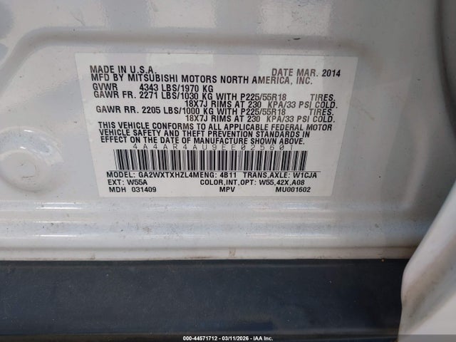 2014 MITSUBISHI OUTLANDER SPORT 4A4AR4AU9EE025601 Photo 8