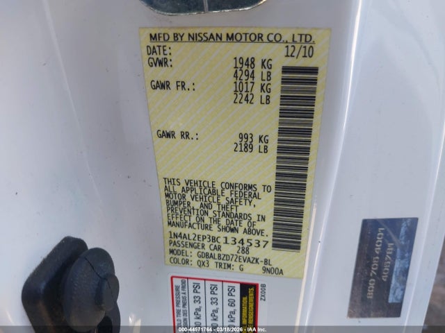 2011 NISSAN ALTIMA 1N4AL2EP3BC134537 Photo 8