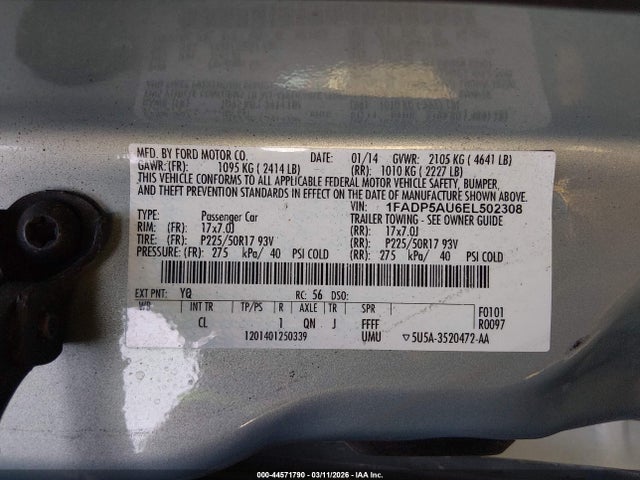 1FADP5AU6EL502308 Ford C-max Hybrid Se
