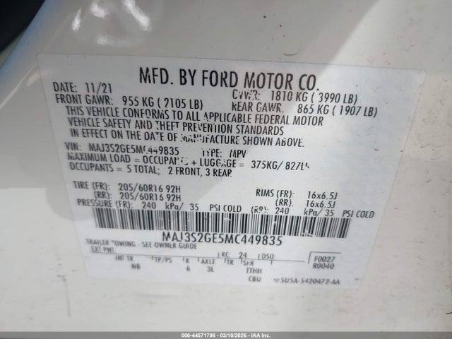 Ford Ecosport Se 2021 MAJ3S2GE5MC449835 Image 9