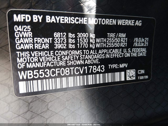WB553CF08TCV17843 BMW Ix Xdrive60
