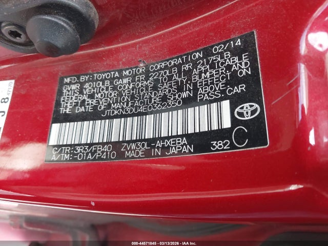 Toyota Prius Three 2014 JTDKN3DU4E0362350 Image 9