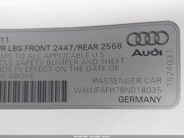 2011 AUDI A5 WAUJFAFH7BN018035 Photo 8