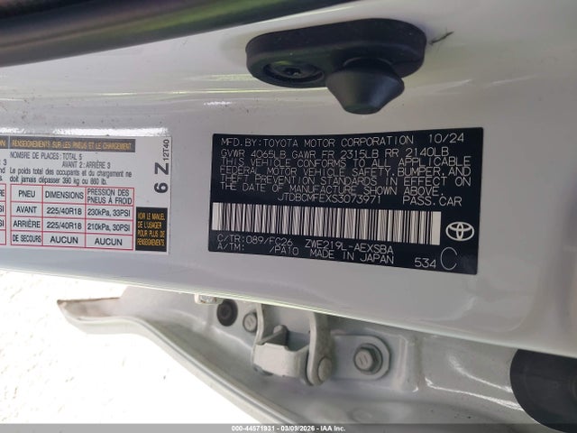 Toyota Corolla Hybrid Se 2025 JTDBCMFEXS3073971 Image 9