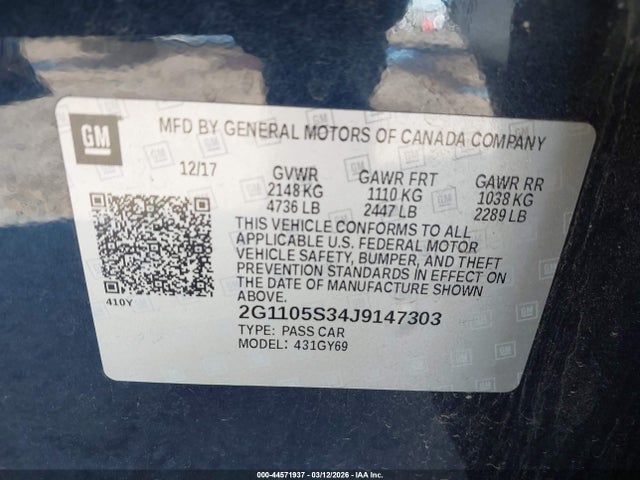 2G1105S34J9147303 Chevrolet IMPALA 1LT