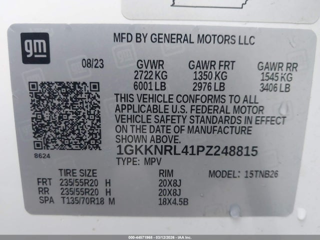 Продаж на аукціоні авто 2023 Gmc Acadia Awd Sle, vin: 1GKKNRL41PZ248815, номер лоту: 44571968