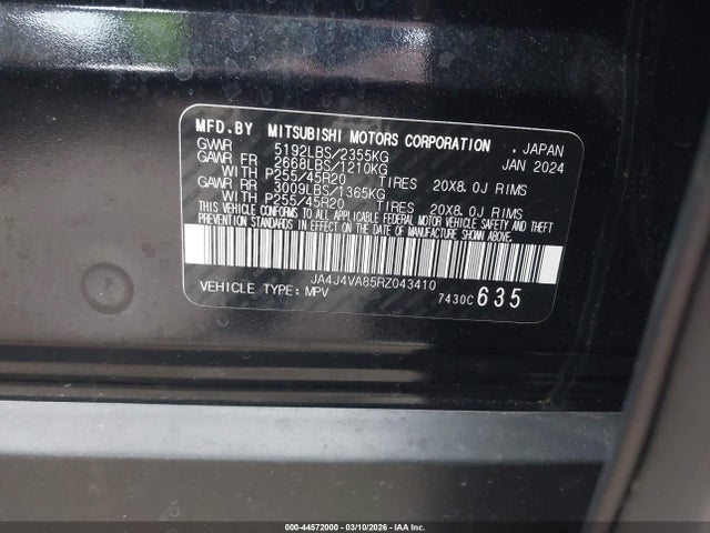 2024 MITSUBISHI OUTLANDER JA4J4VA85RZ043410 Photo 8