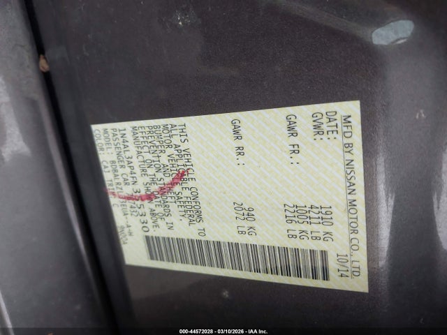 Aukcja sprzedaży 2015 Nissan Altima 2.5 Sl, vin: 1N4AL3AP4FN355330, numer aukcji: 44572028