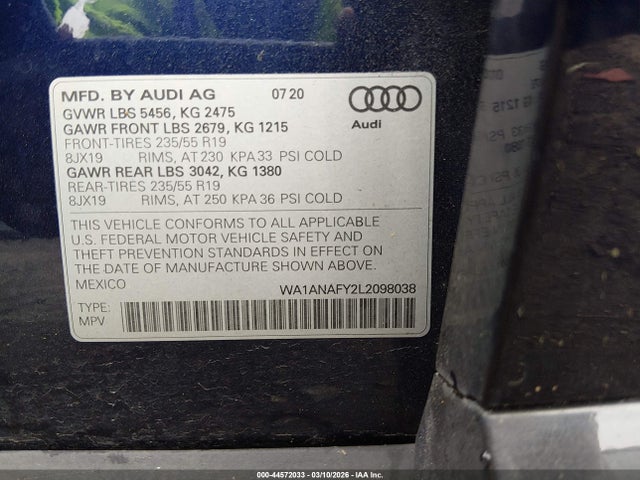 2020 AUDI Q5 WA1ANAFY2L2098038 Photo 8