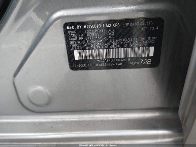 Mitsubishi MIRAGE DE 2015 ML32A3HJ6FH032419 Image 9