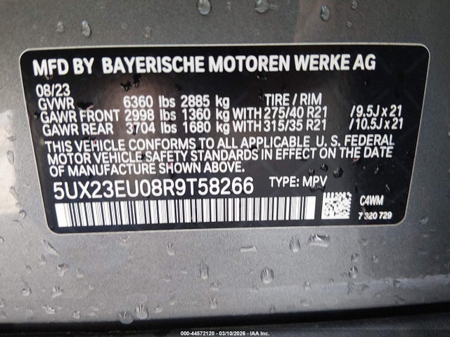 Продажа на аукционе авто 2024 Bmw X5 Xdrive40i, vin: 5UX23EU08R9T58266, номер лота: 44572120