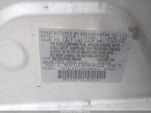 Nissan Versa Note Sv 2019 3N1CE2CP3KL365445 Image 9