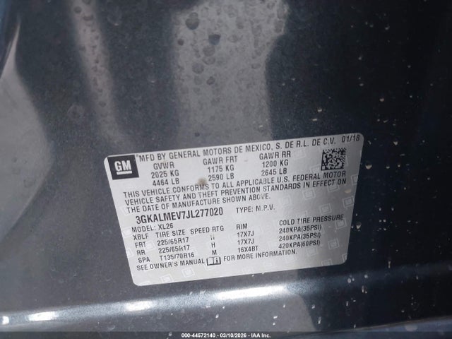 3GKALMEV7JL277020 GMC Terrain Sle