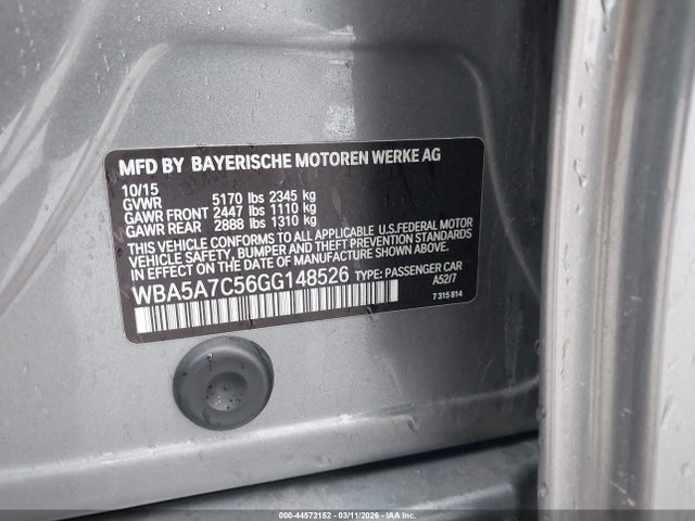 Продаж на аукціоні авто 2016 Bmw 528i Xdrive, vin: WBA5A7C56GG148526, номер лоту: 44572152