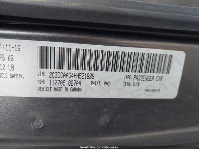 Продажа на аукционе авто 2017 Chrysler 300 Limited, vin: 2C3CCAAG4HH521689, номер лота: 44572153