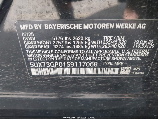 5UX73GP01S9117068 BMW X3 M50 Xdrive