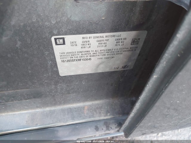 1G1ZE5STXHF153645 Chevrolet MALIBU 1LT