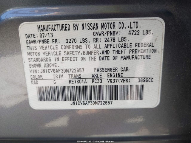 2013 INFINITI G37 JN1CV6AP3DM722657 Photo 8
