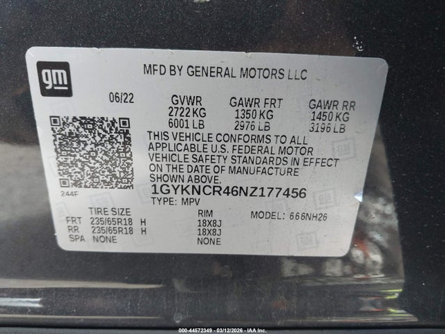 2022 CADILLAC XT5 1GYKNCR46NZ177456 Photo 8