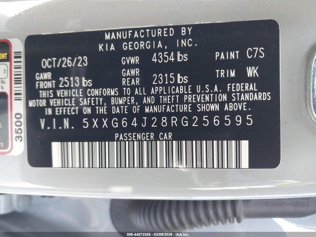 5XXG64J28RG256595 KIA K5 Gt-line