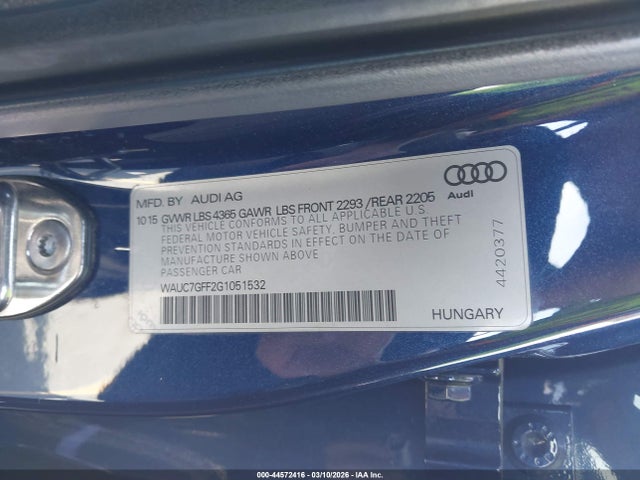 2016 AUDI A3 WAUC7GFF2G1051532 Photo 8