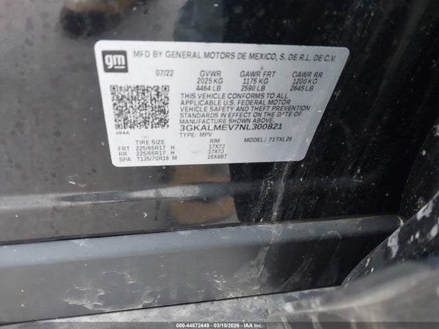 Продаж на аукціоні авто 2022 Gmc Terrain Fwd Sle, vin: 3GKALMEV7NL300821, номер лоту: 44572449