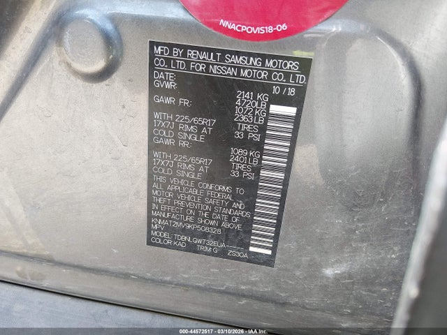 Nissan ROGUE SV 2019 KNMAT2MV9KP508328 Image 9
