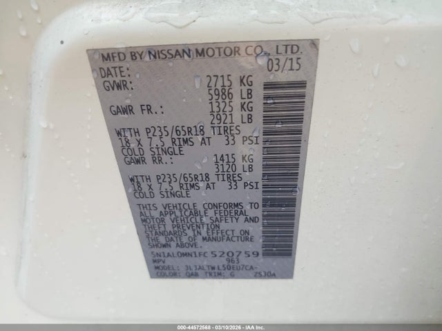 2015 INFINITI QX60 5N1AL0MN1FC520759 Photo 8