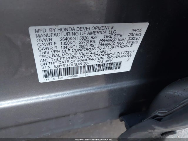Продаж на аукціоні авто 2022 Acura Mdx A-spec Package, vin: 5J8YE1H04NL051037, номер лоту: 44572588