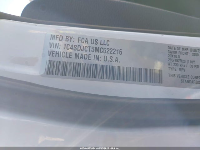 2021 DODGE DURANGO 1C4SDJCT5MC522216 Photo 8