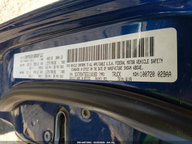 44572862 :رقم المزاد ، 3C6TR5NT5EG110183 vin ، 2014 Ram 2500 Laramie مزاد بيع