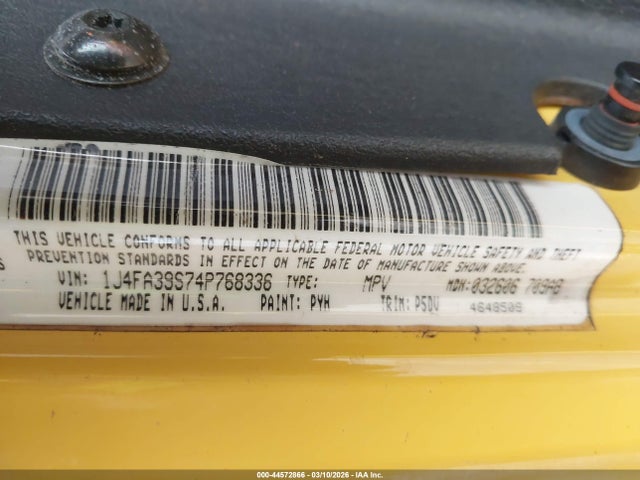 Продажа на аукционе авто 2004 Jeep Wrangler X, vin: 1J4FA39S74P768336, номер лота: 44572866