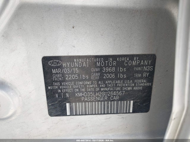 Aukcja sprzedaży 2016 Hyundai Elantra Gt, vin: KMHD35LH2GU264567, numer aukcji: 44572914
