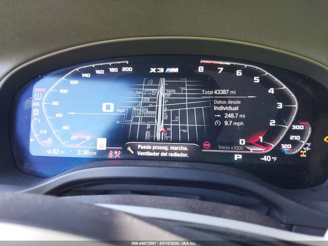 2021 Bmw X3 M მანქანა იყიდება აუქციონზე, vin: 5YMTS0C01M9F38219, აუქციონის ნომერი: 44572997