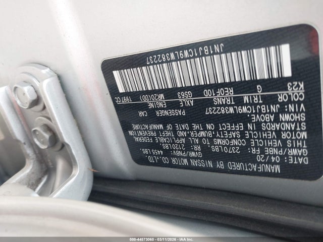JN1BJ1CW9LW382237 Nissan Rogue Sport Sv Awd Xtronic Cvt