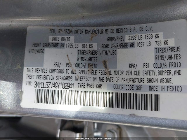 3MYDLBZV4GY102941 Scion IA