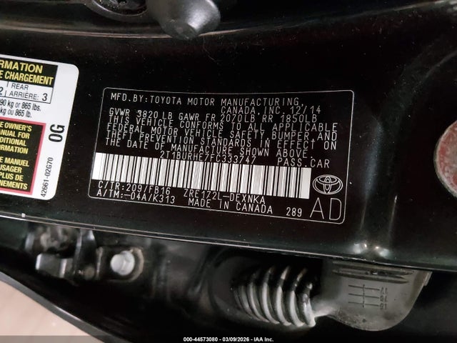 Toyota COROLLA LE 2015 2T1BURHE7FC333747 Image 9