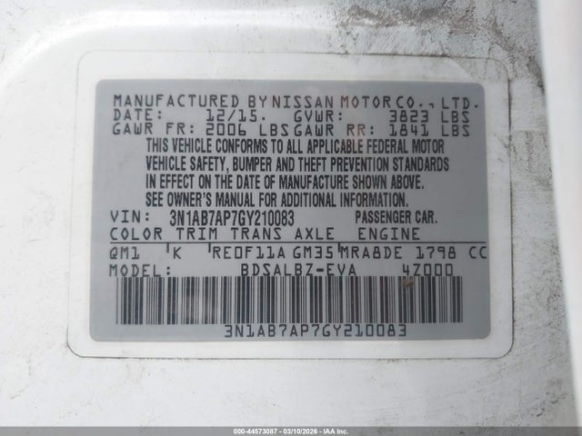 3N1AB7AP7GY210083 Nissan SENTRA S