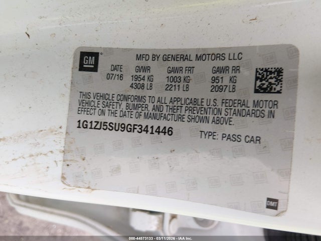 2016 CHEVROLET MALIBU HYBRID 1G1ZJ5SU9GF341446 Photo 8