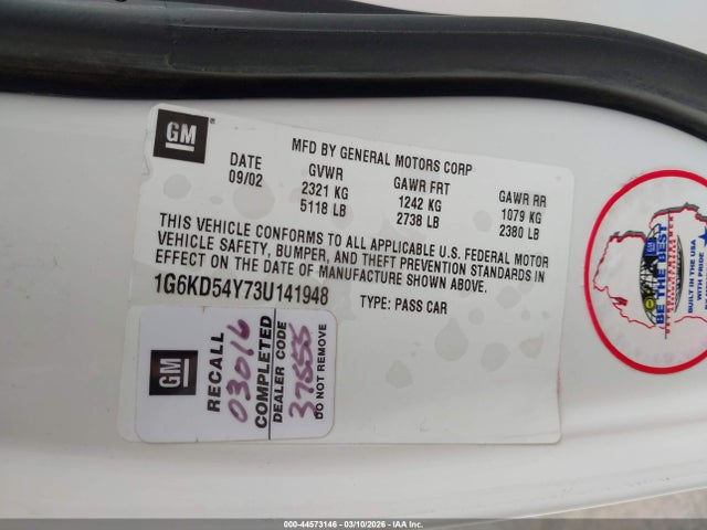 2003 CADILLAC DEVILLE 1G6KD54Y73U141948 Photo 8