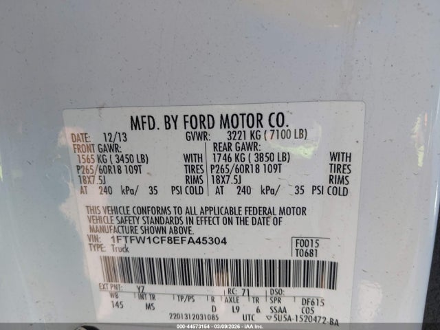 Ford F-150 Xlt 2014 1FTFW1CF8EFA45304 Image 9