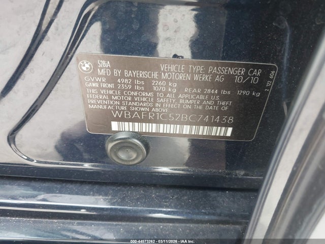 2011 BMW 528I WBAFR1C52BC741438 Photo 8
